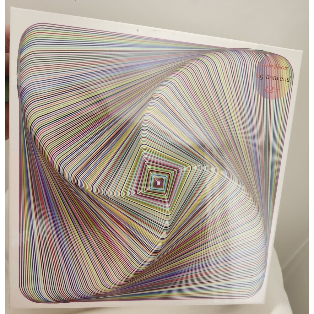 Bgraamiens Jigsaw Puzzle TWISTED 3D COLORFUL SQUARES 1000 pcs Factory Sealed